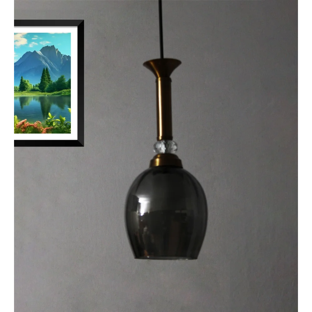 Pendant Light with Smoke Grey Glass Pendant Light | SKE-170008_SGG