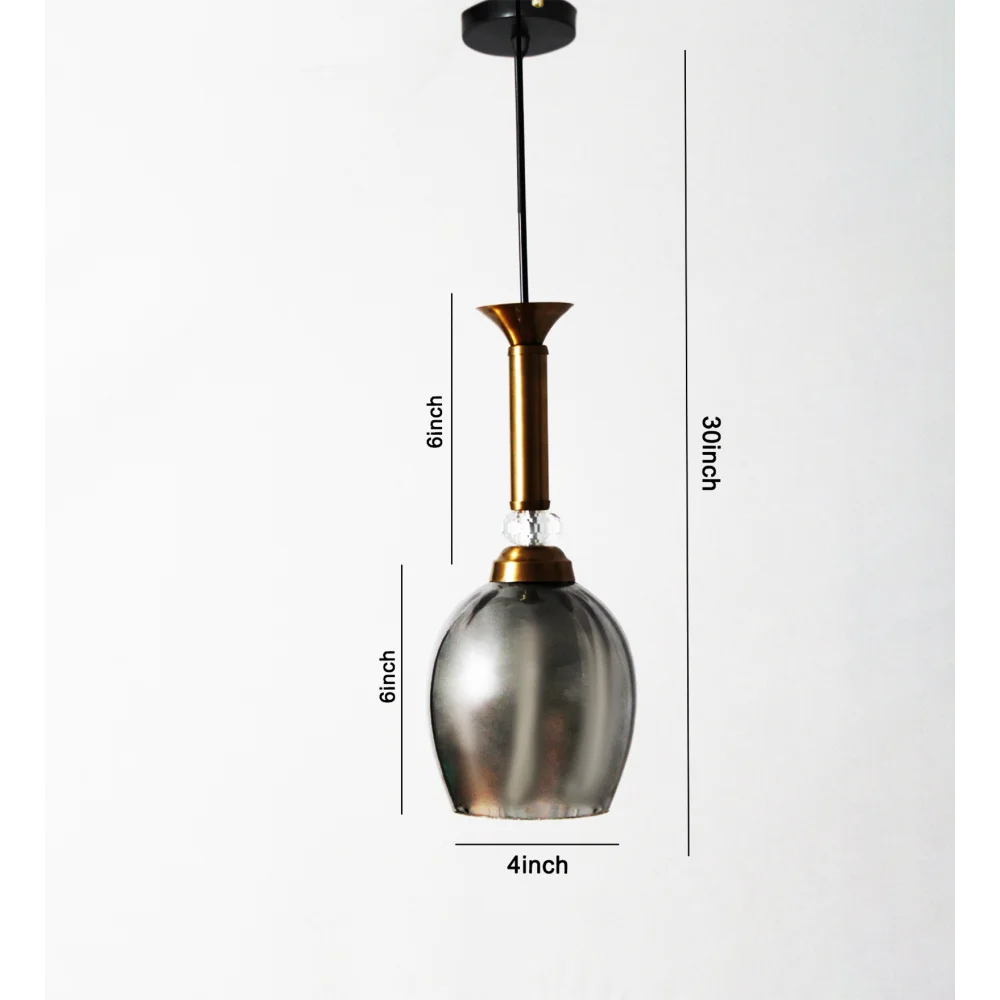 Pendant Light with Smoke Grey Glass Pendant Light | SKE-170008_SGG
