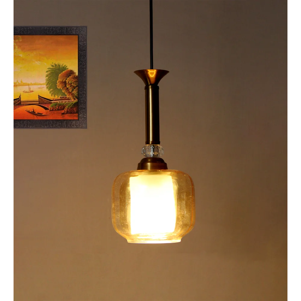 Soft Amber Glass Hanging Lamp | SKE-170008_SAG