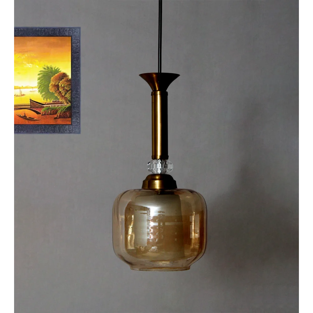 Soft Amber Glass Hanging Lamp | SKE-170008_SAG
