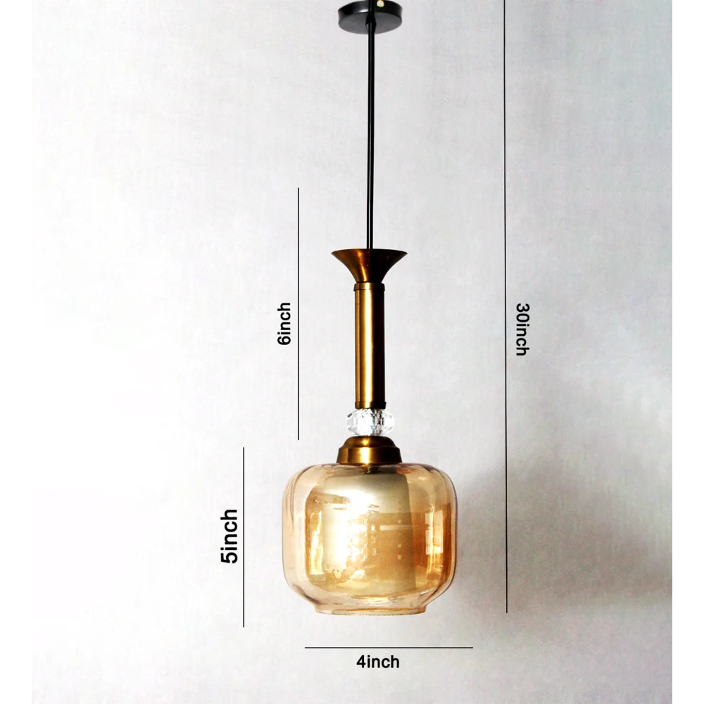Soft Amber Glass Hanging Lamp | SKE-170008_SAG
