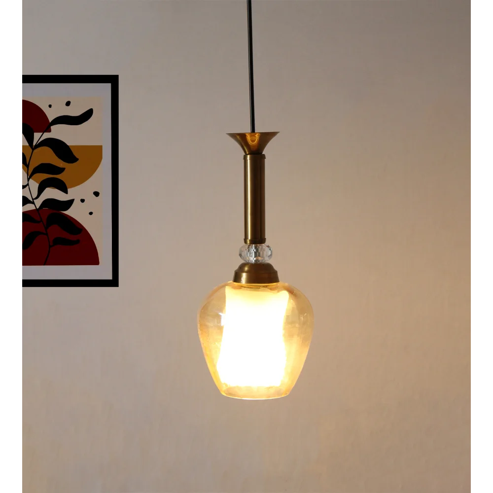 Clear Amber Glass Hanging Lamp | SKE-170008_CAG