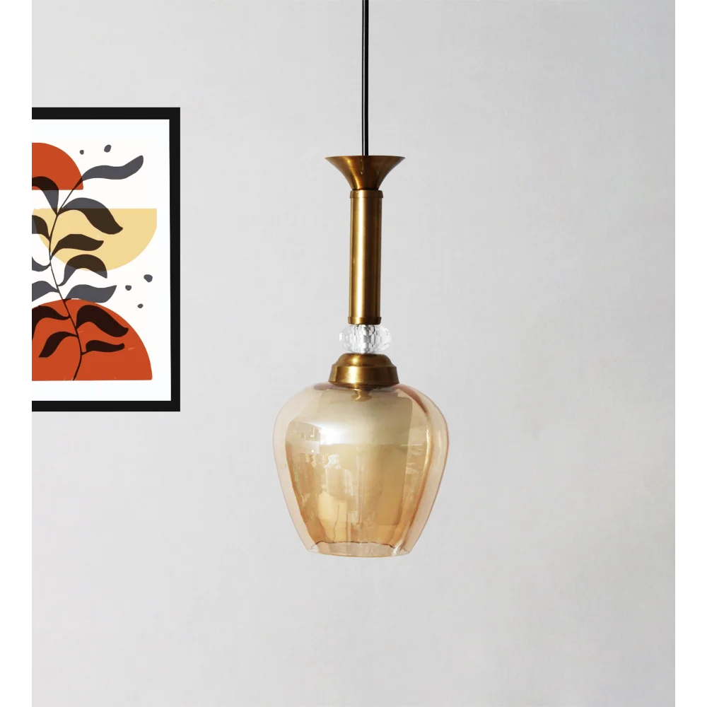 Clear Amber Glass Hanging Lamp | SKE-170008_CAG