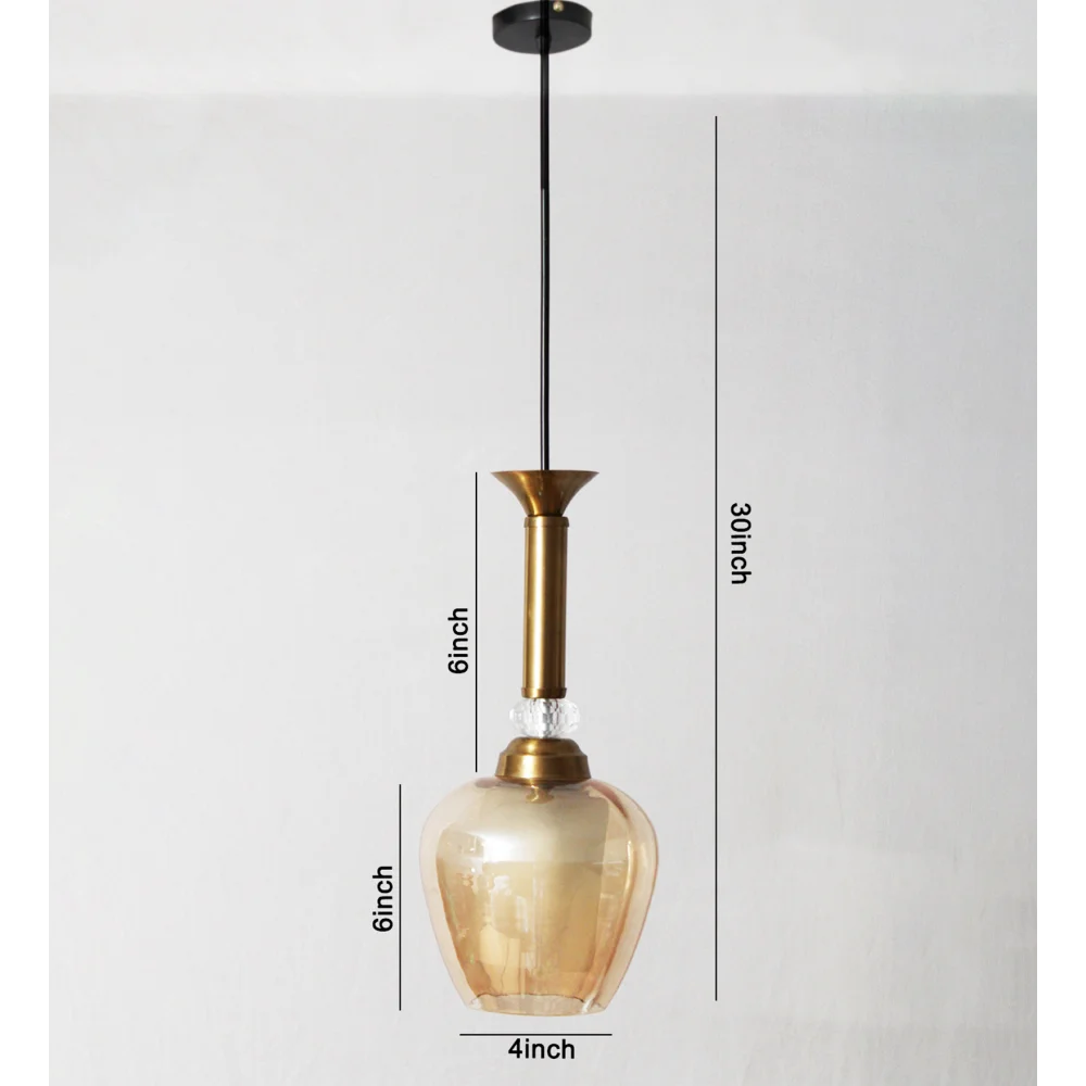 Clear Amber Glass Hanging Lamp | SKE-170008_CAG
