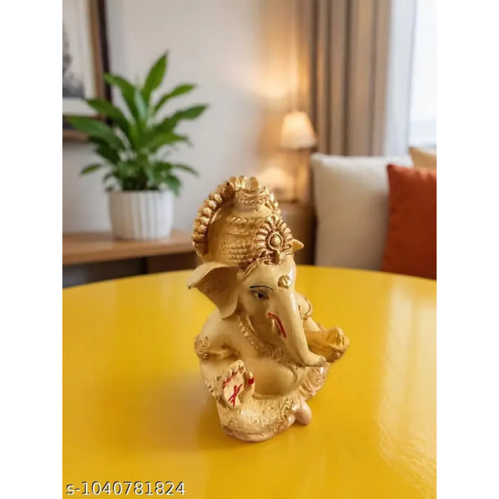 Ganesha Golden Vinayaka Figurine for Prosperity | Exquisite Showpiece for Positive Energy | Premium Gold-Finished Lord Ganesha Sculpture