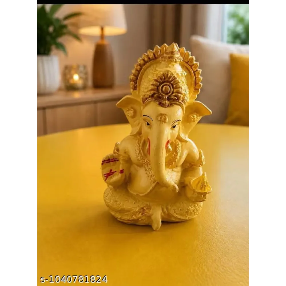 Ganesha Golden Vinayaka Figurine for Prosperity | Exquisite Showpiece for Positive Energy | Premium Gold-Finished Lord Ganesha Sculpture