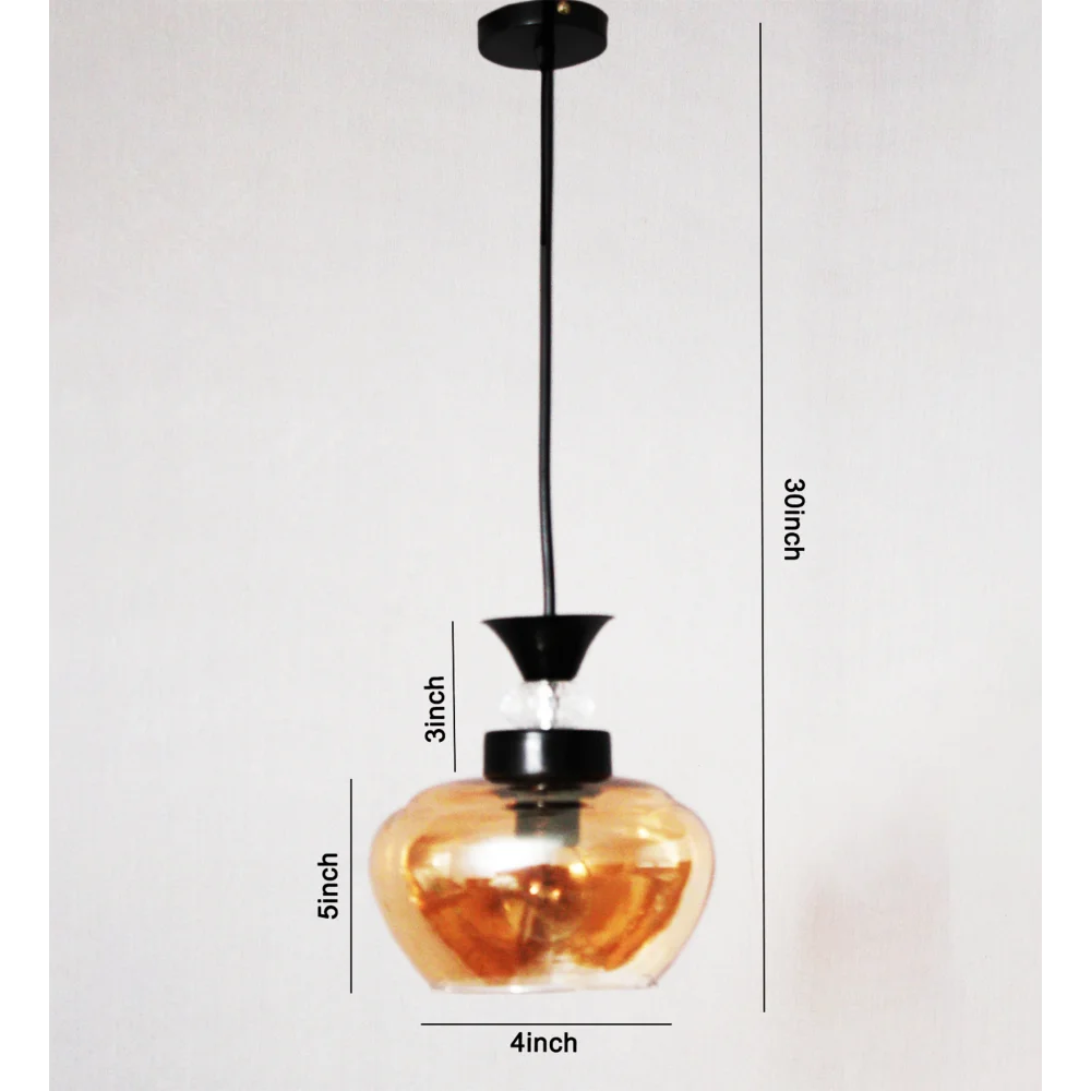 Kachori Glass Pendant Light with Amber Finish | SKE-170009_KGBL