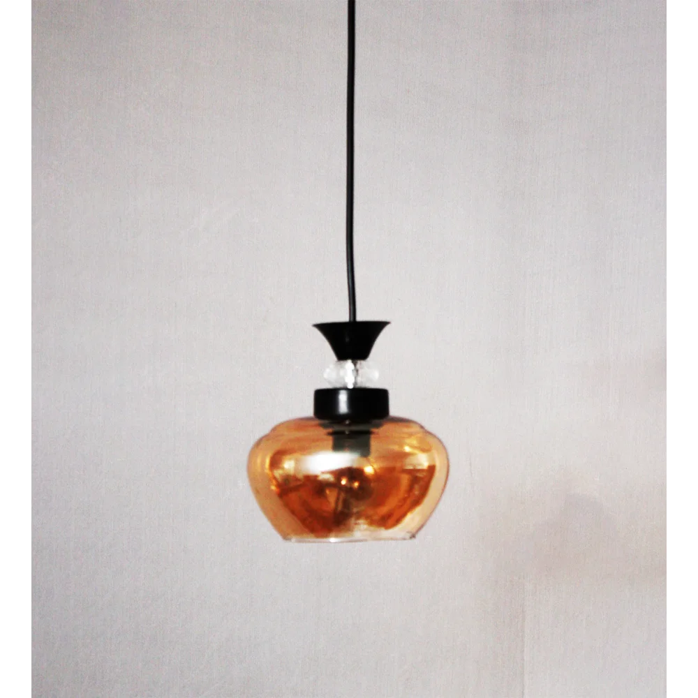 Kachori Glass Pendant Light with Amber Finish | SKE-170009_KGBL