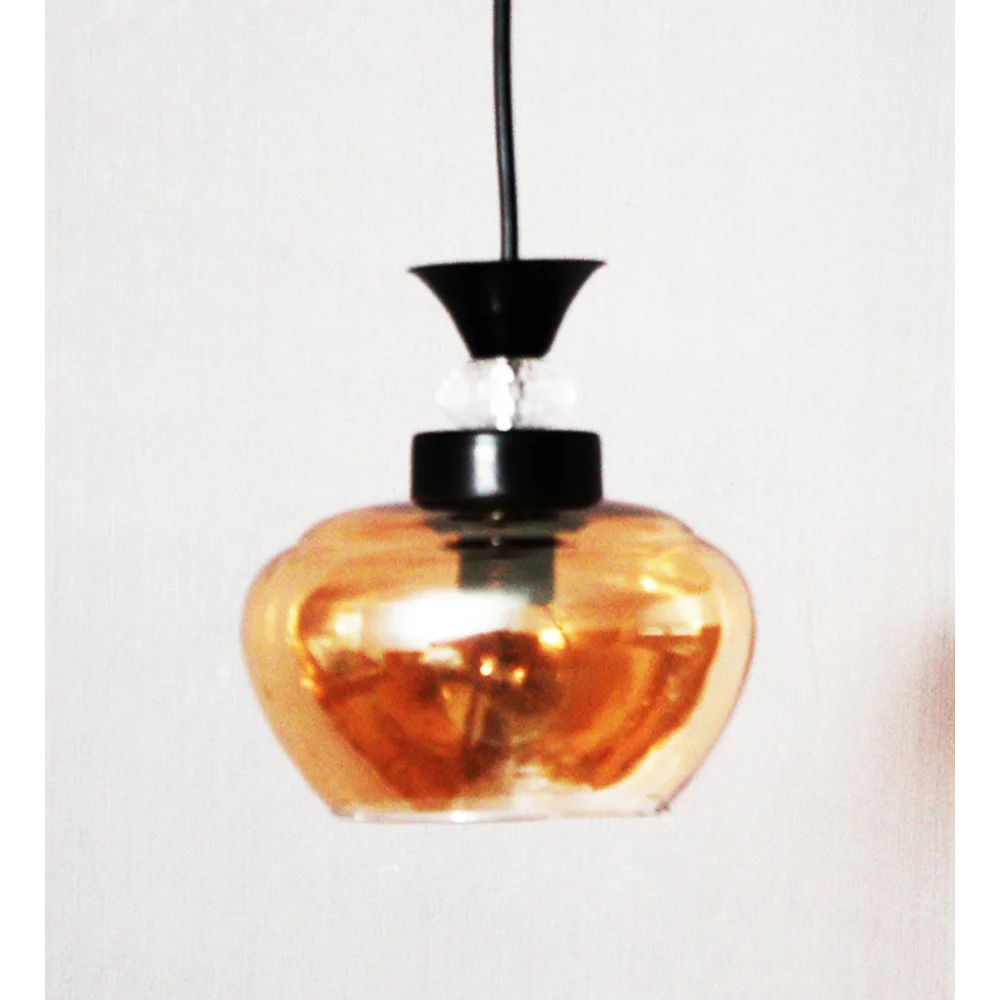 Kachori Glass Pendant Light with Amber Finish | SKE-170009_KGBL