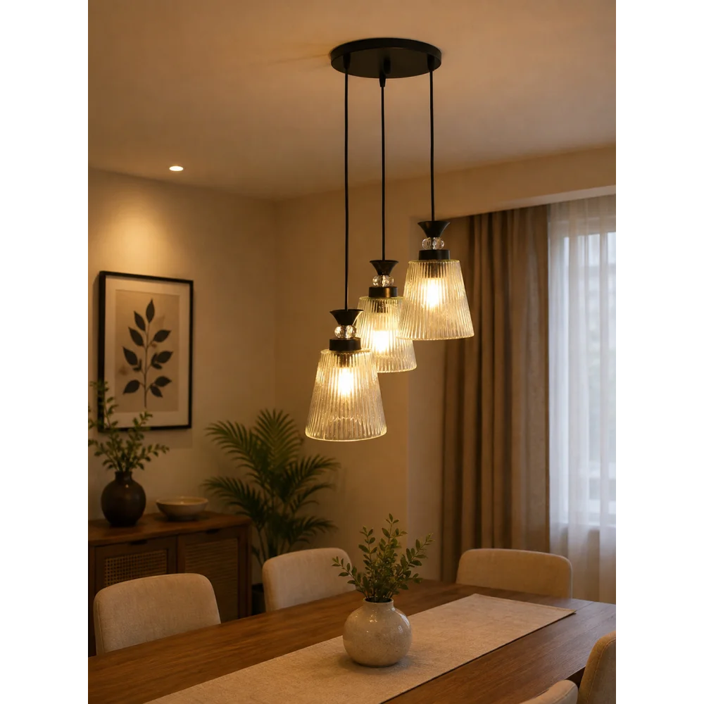Modern Triple Glass Cluster Hanging Light | SKE-170012_MTGCHL