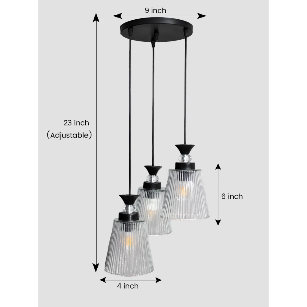 Modern Triple Glass Cluster Hanging Light | SKE-170012_MTGCHL