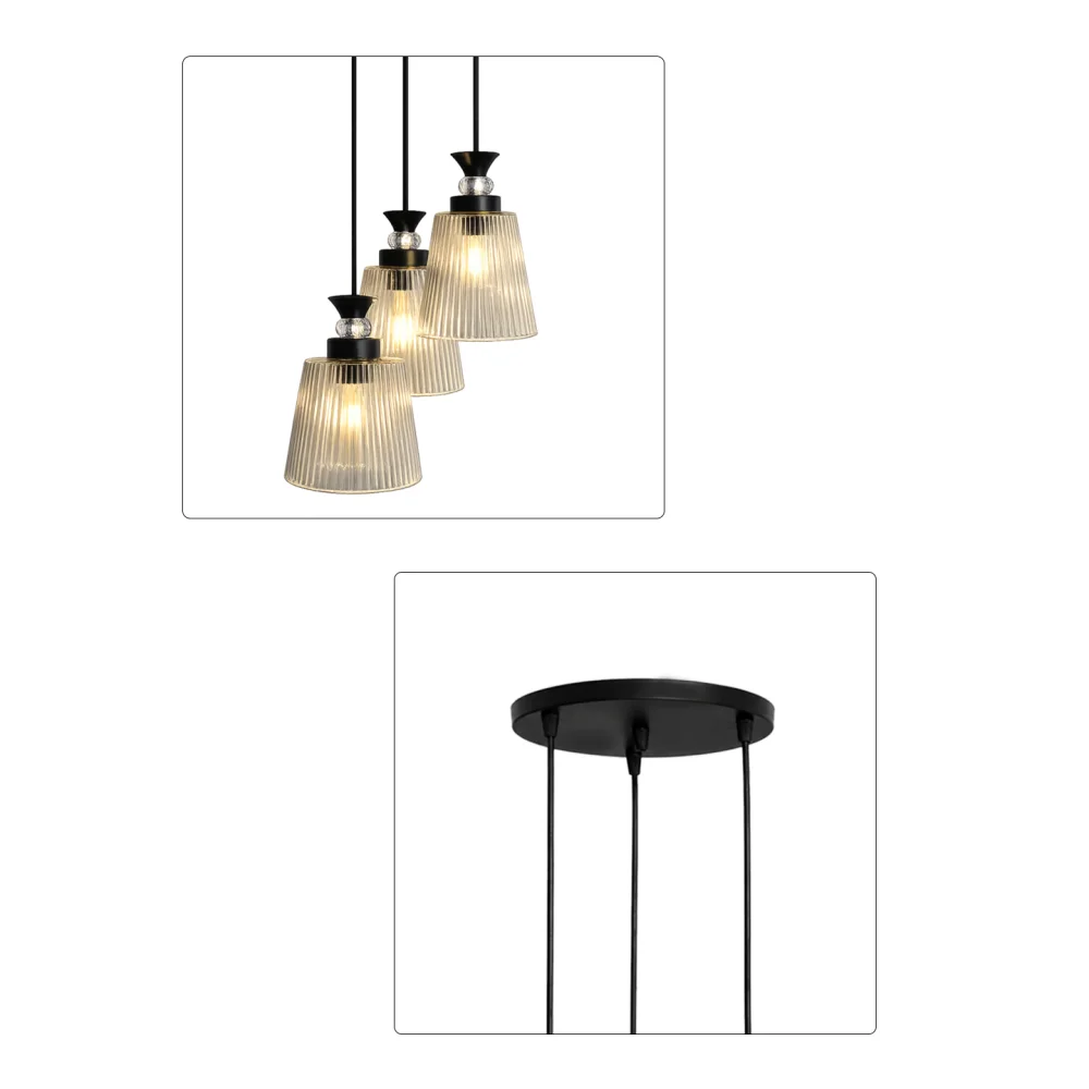 Modern Triple Glass Cluster Hanging Light | SKE-170012_MTGCHL