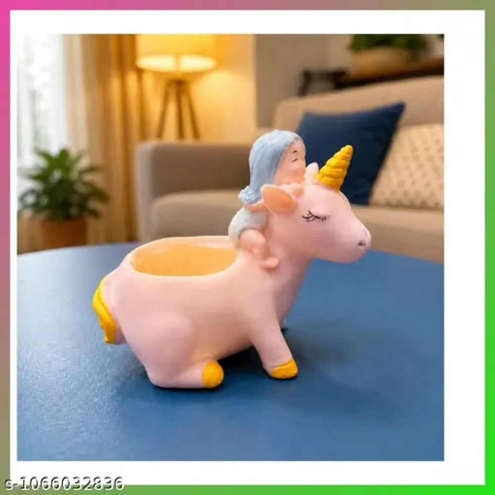 Cute Unicorn Planter Pot Resin Succulent Pot Fairy Girl Figurine Gift Item Table Decor