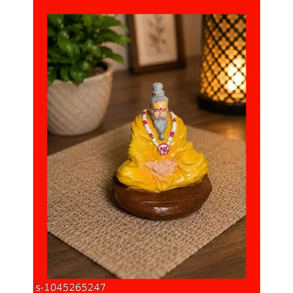 Guru Meditating Sage Decorative Idol – Traditional Spiritual Figurine for Home, Office & Temple Decor