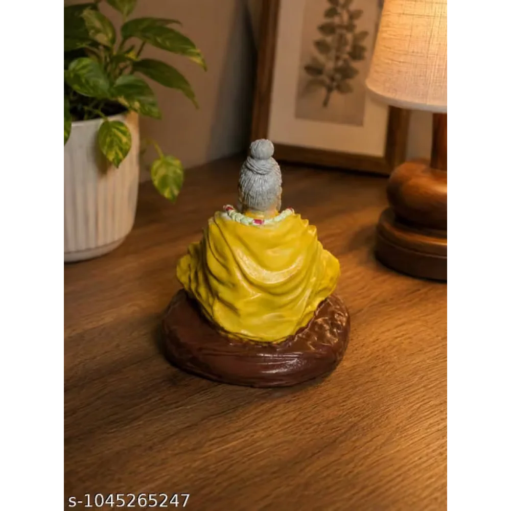 Guru Meditating Sage Decorative Idol – Traditional Spiritual Figurine for Home, Office & Temple Decor