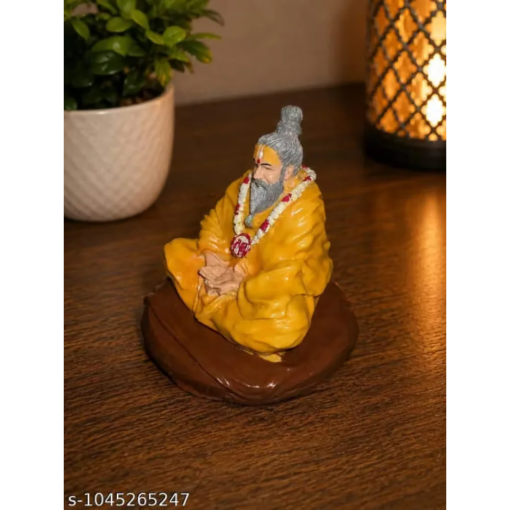 Guru Meditating Sage Decorative Idol – Traditional Spiritual Figurine for Home, Office & Temple Decor