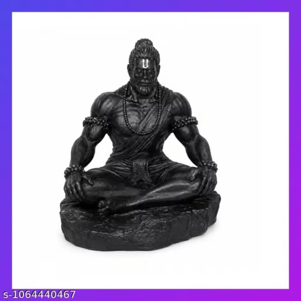 Hanuman Ji Statue Polyresin Idol Yoga Meditation Pose Vastu Feng Shui Home Decor for Office Study Table Living Room Pooja Room Corporate Gift Diwali Gift