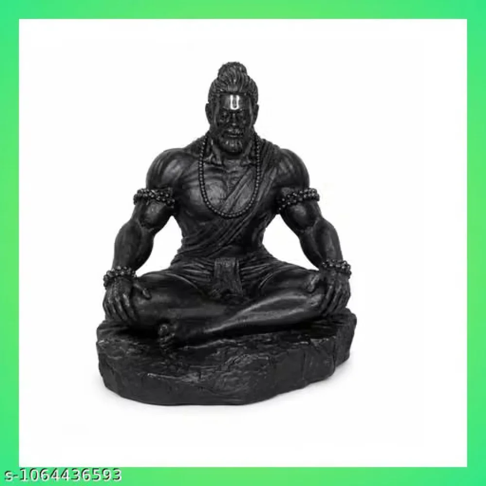 Black Hanuman Ji Idol Statue Polyresin Home Decor Showpiece for Living Room Pooja Room Mandir Office Decoration Item