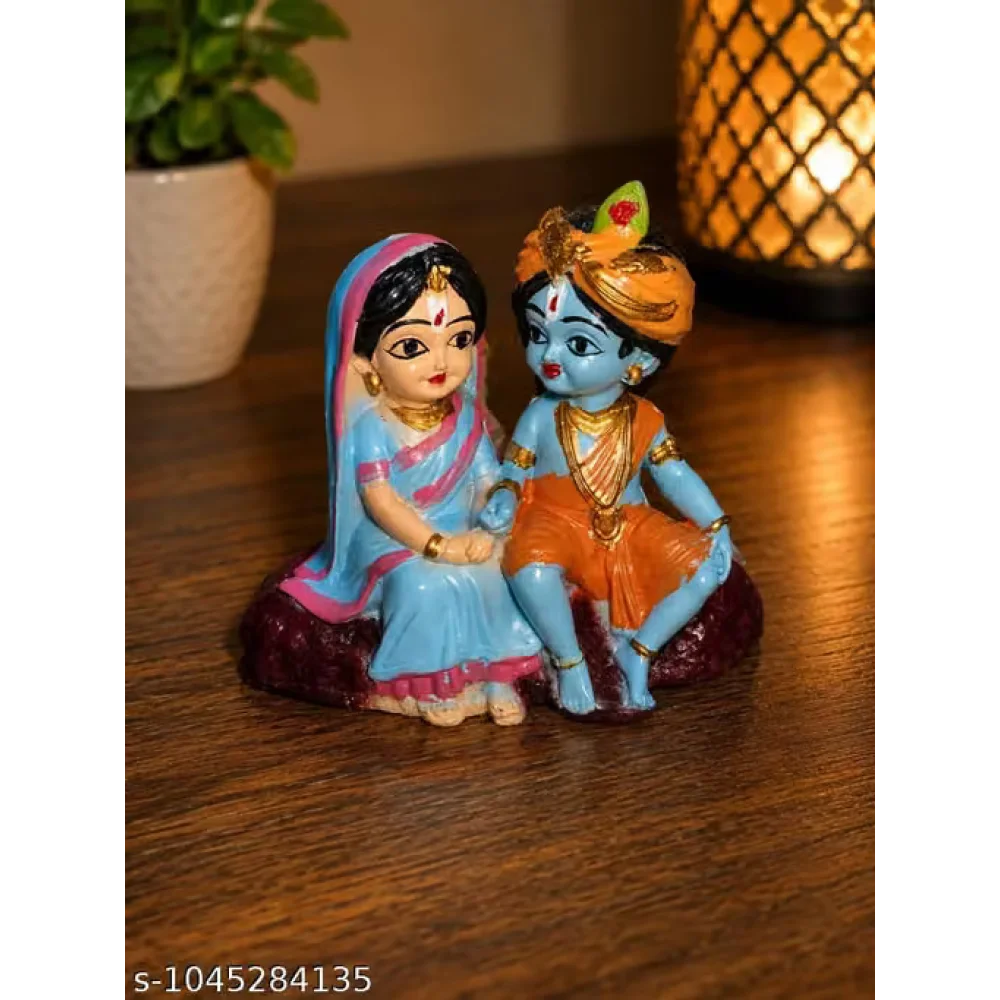 Radha Krishna Love Beautiful Idol Decorative Showpiece | Handcrafted Traditional Hindu Deity Figurine for Home, Temple, Pooja Room & Living Room Decor