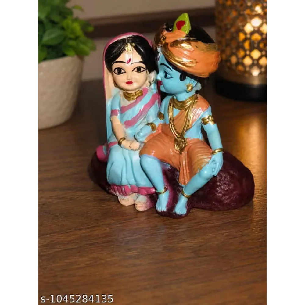 Radha Krishna Love Beautiful Idol Decorative Showpiece | Handcrafted Traditional Hindu Deity Figurine for Home, Temple, Pooja Room & Living Room Decor