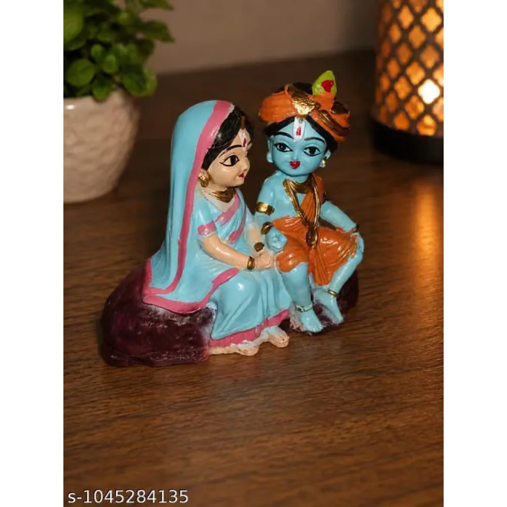 Radha Krishna Love Beautiful Idol Decorative Showpiece | Handcrafted Traditional Hindu Deity Figurine for Home, Temple, Pooja Room & Living Room Decor