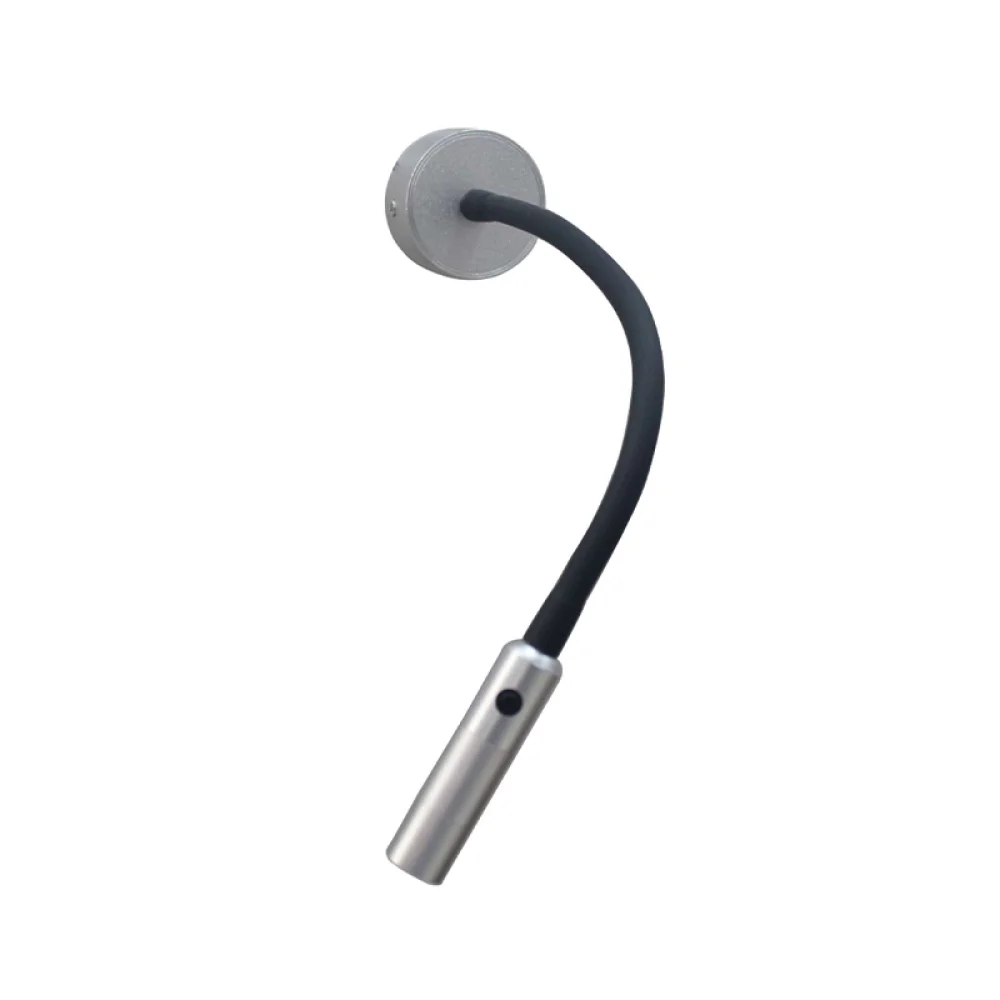 Bed Side Study Focus Spot Wall Light Silver Base Black Arm | SKE-140018 Silver