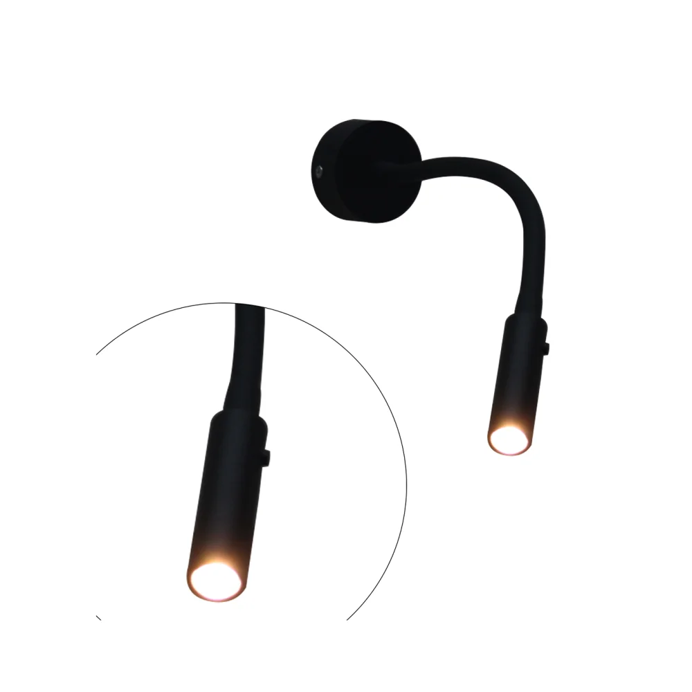 Modern Black Bedside Spotlight for Reading & Study | Adjustable | SKE-140018 Black