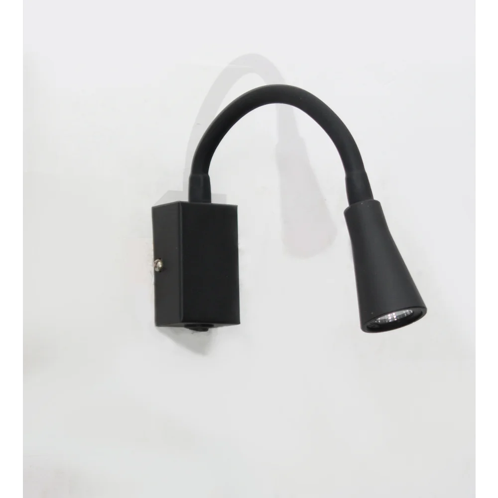 Modern Black LED Wall Mounted Reading Spotlight with Flexible Gooseneck | SKE-140045