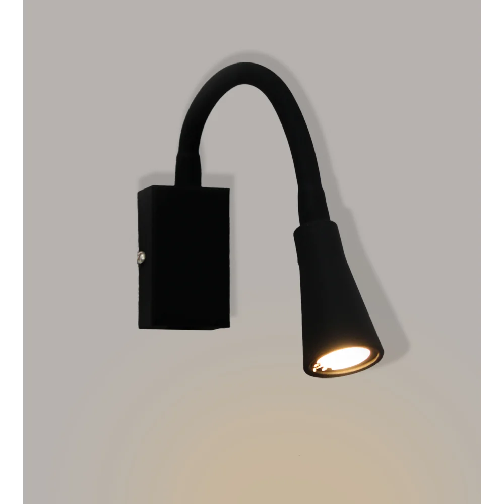 Modern Black LED Wall Mounted Reading Spotlight with Flexible Gooseneck | SKE-140045