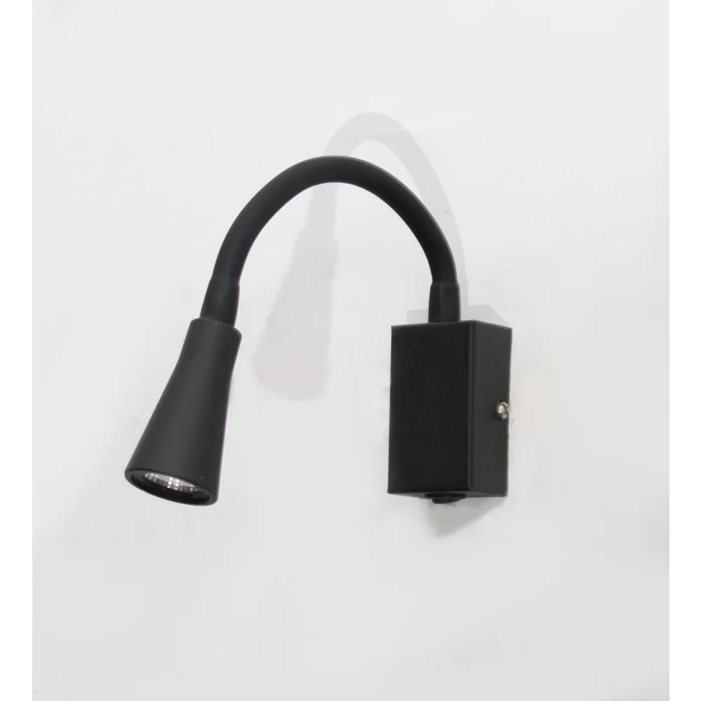 Modern Black LED Wall Mounted Reading Spotlight with Flexible Gooseneck | SKE-140045