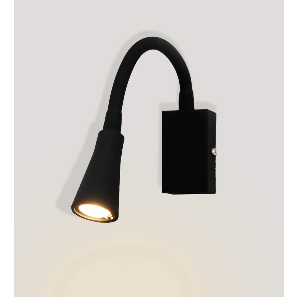 Modern Black LED Wall Mounted Reading Spotlight with Flexible Gooseneck | SKE-140045