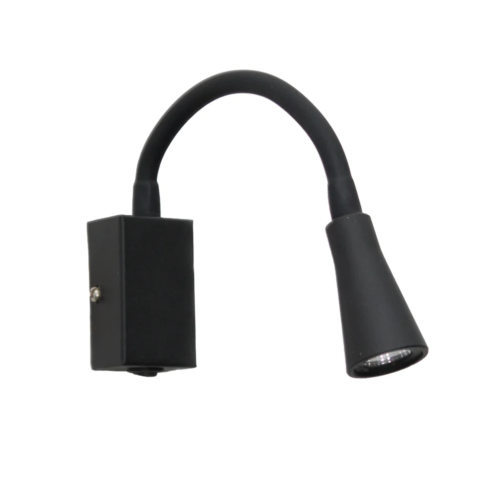 Modern Black LED Wall Mounted Reading Spotlight with Flexible Gooseneck | SKE-140045