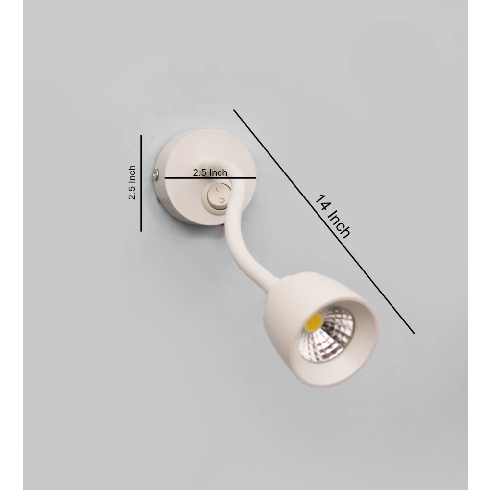 Modern LED Wall-Mounted Adjustable Cone Spotlight with Switch | SKE-140032_WSL