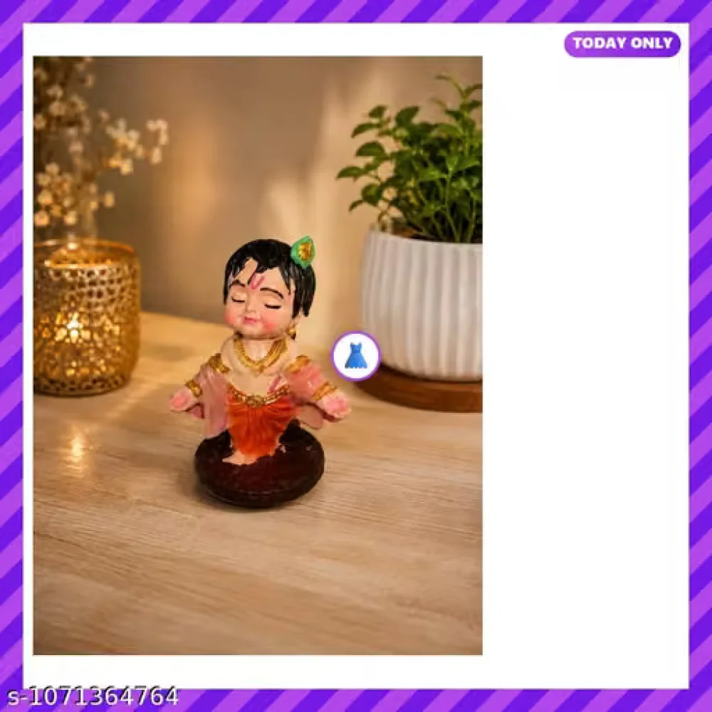 Ladoo Gopal Idol Showpiece Polyresin Statue Home Decor Religious Figurine Gift Item Temple Decor