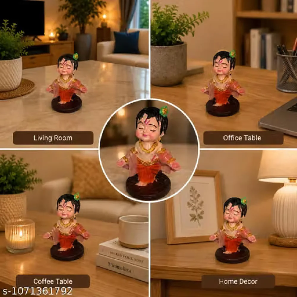 Ladoo Gopal Idol Showpiece Polyresin Statue Home Decor Religious Figurine Gift Item Temple Decor