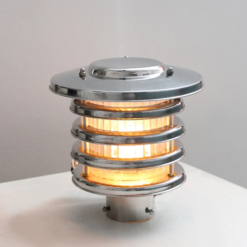 Chrome finish Florescent bulb Pole Lamp & Gate Light | Garden Light | SKE-200002