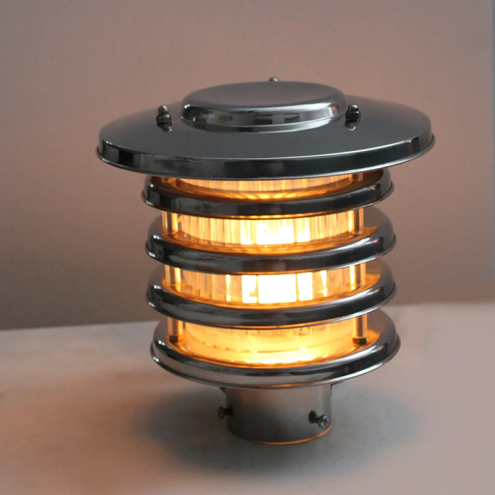 Chrome finish Florescent bulb Pole Lamp & Gate Light | Garden Light | SKE-200002