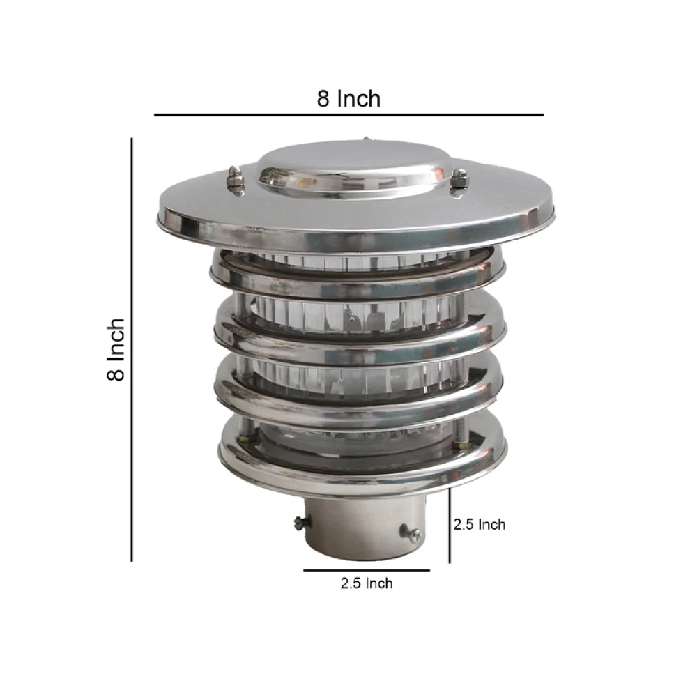 Chrome finish Florescent bulb Pole Lamp & Gate Light | Garden Light | SKE-200002