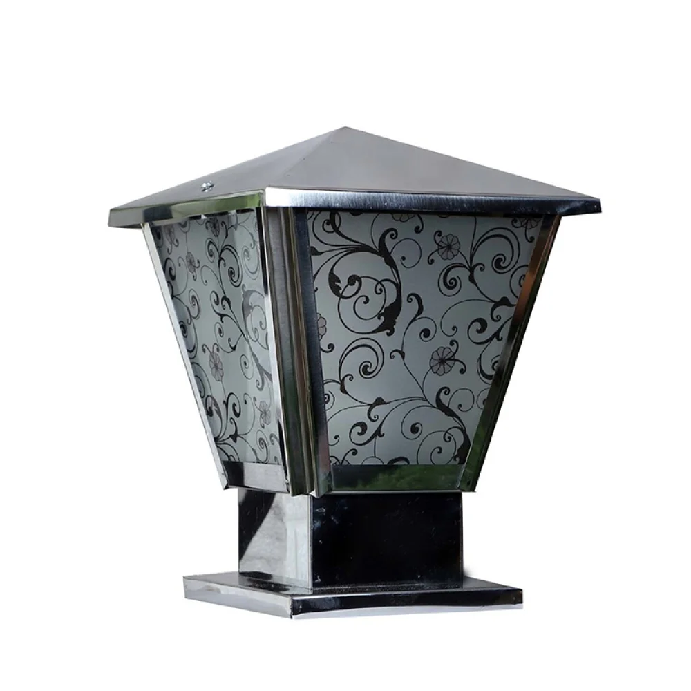 Elegant Chrome Finish Gate Light with Floral Design | SKE-200003