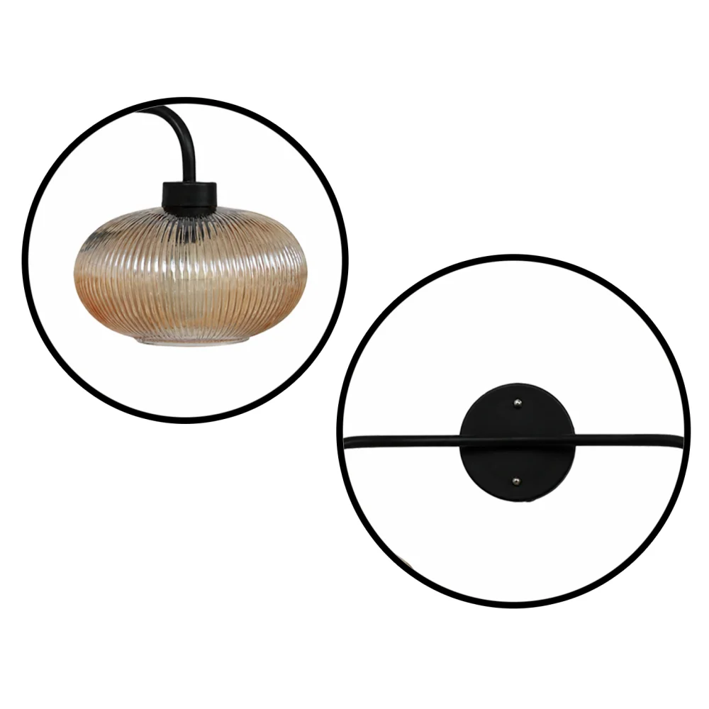 Aurora 2-Light Ribbed Glass Wall Sconce | SKE-140067_2 WL-Black