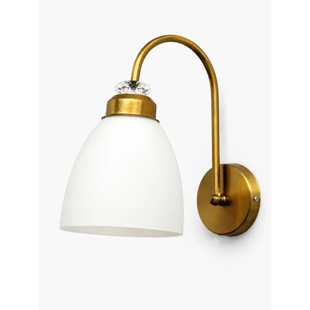 Antique Brass Frosted Glass Wall Light | SKE-140074_ABFGWL