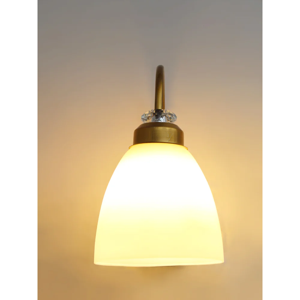 Antique Brass Frosted Glass Wall Light | SKE-140074_ABFGWL