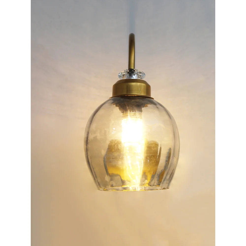 Antique Brass Smoked Glass Wall Sconce | SKE-140073_ABSGWS