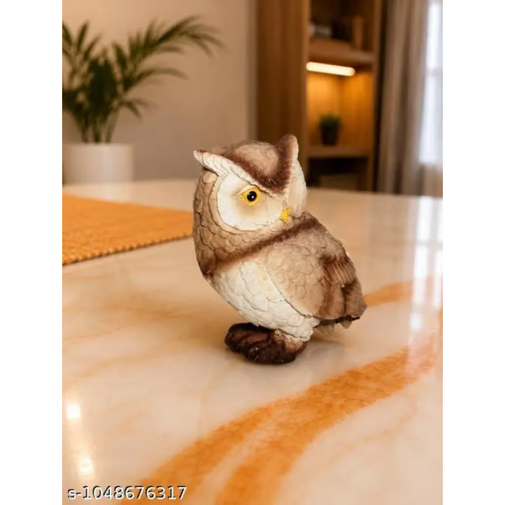 Idols & Figurines Modern Brown Owl Figurine Showpiece | Elegant Decorative Owl Statue for Home, Office, Tabletop & Shelf Décor | Artistic Gifting Showpiece
