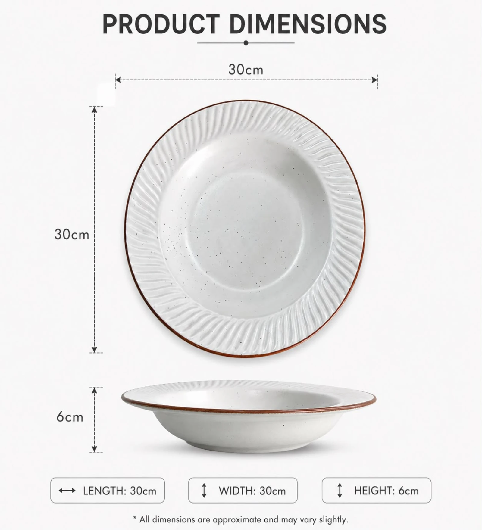 VOIDROP Ceramic Cream Serving Platters,Decorative Appetizer Plates for Snacks, Fruits, Desserts, Cheese, Sushi, Dining Table & Kitchen Serving Dishes