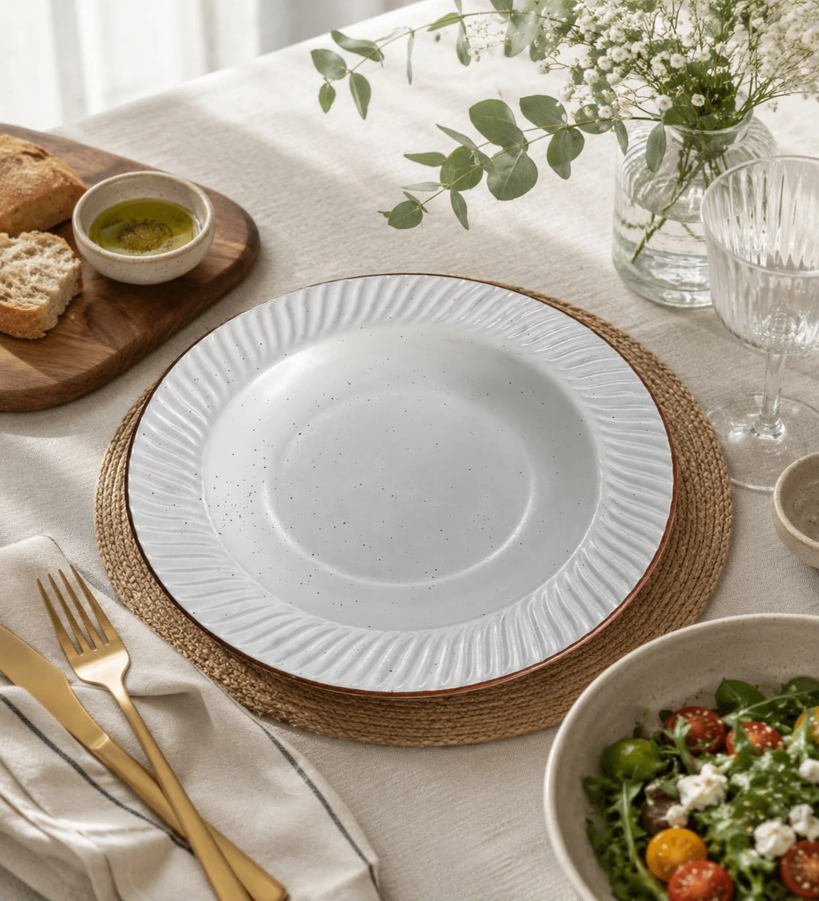 VOIDROP Ceramic Cream Serving Platters,Decorative Appetizer Plates for Snacks, Fruits, Desserts, Cheese, Sushi, Dining Table & Kitchen Serving Dishes
