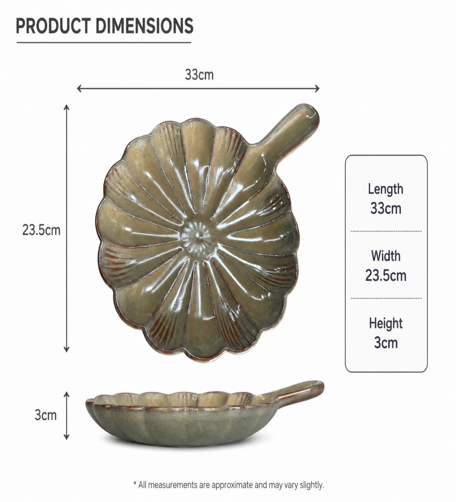 VOIDROP Ceramic Serving Platters, Dark, Decorative Appetizer Plates for Snacks, Fruits, Desserts, Cheese, Sushi, Dining Table & Kitchen Serving Dishes