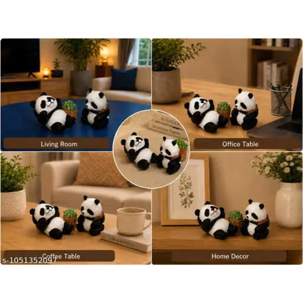 Home Decor Collectible Panda Figurine Duo – Premium Hand-Finished Animal Sculptures for Thoughtful Gifting, Housewarmings, and Wildlife Animal Art Lovers