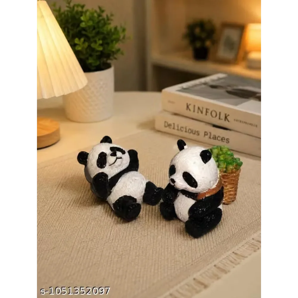 Home Decor Collectible Panda Figurine Duo – Premium Hand-Finished Animal Sculptures for Thoughtful Gifting, Housewarmings, and Wildlife Animal Art Lovers