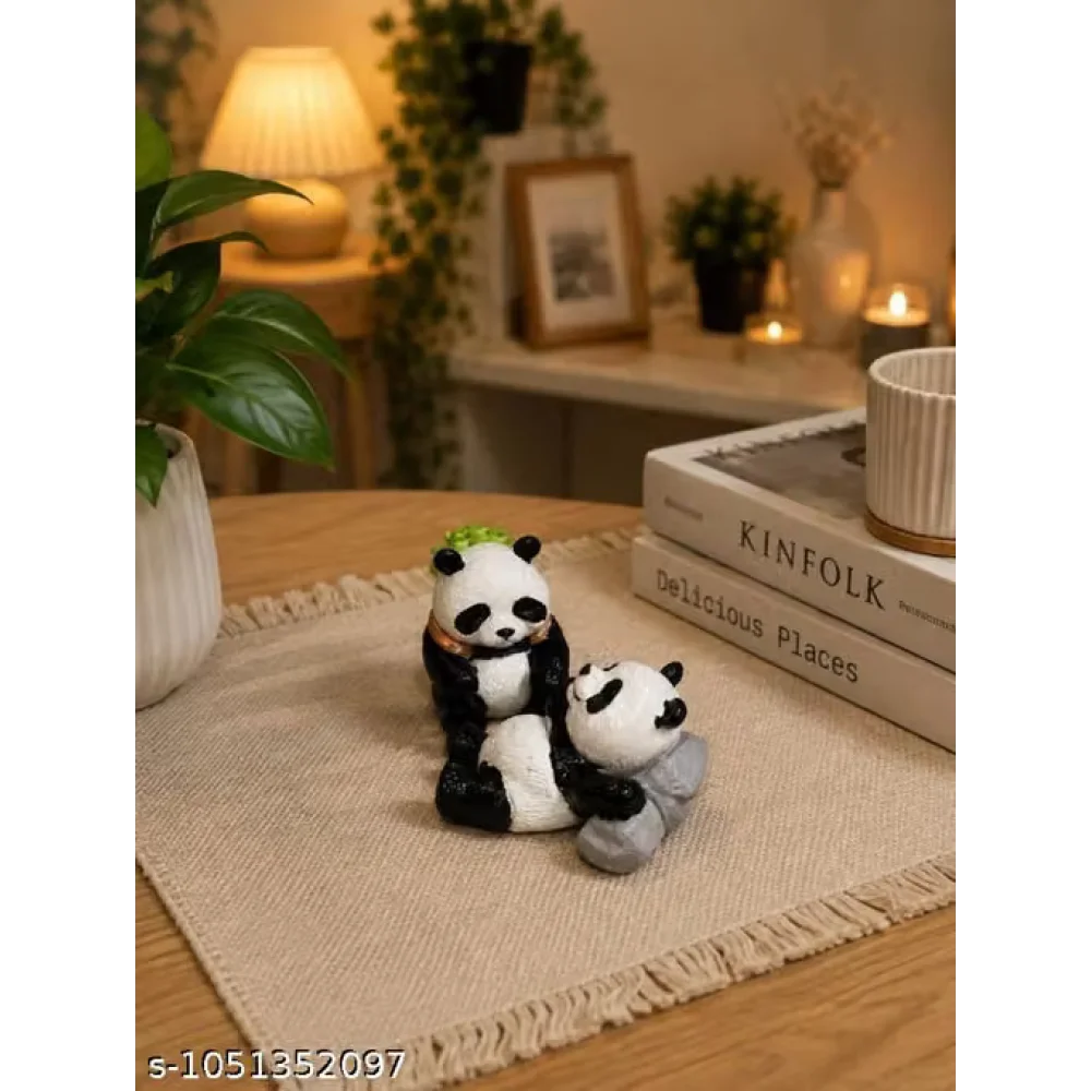 Home Decor Collectible Panda Figurine Duo – Premium Hand-Finished Animal Sculptures for Thoughtful Gifting, Housewarmings, and Wildlife Animal Art Lovers